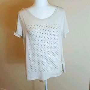 Tommy Hilfiger off white studded t-shirt size L